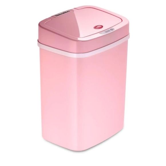 Ninestars Rectangular Motion Sensor Trash Can- Pink - Picture 3 of 12